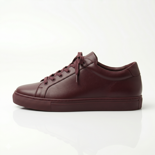 Burgundy Monroe Leather Sneakers